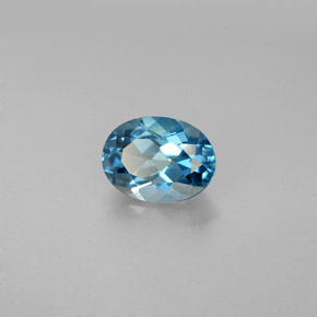 1,52 ctw natürlicher blauer Topas, Oval Schliff, VVS