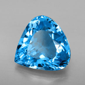 7,50 ctw natürlicher blauer Topas, Birnenform, VVS