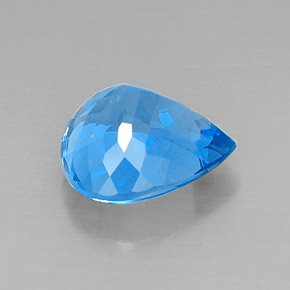 8,22 ctw natürlicher blauer Topas, Birnenform, VVS-VS