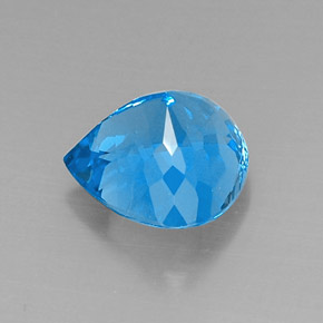 8,09 ctw natürlicher blauer Topas, Birnenform, VVS-VS