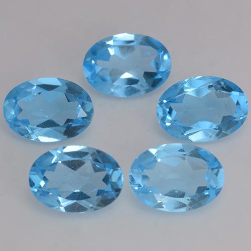 4,08 ct natürliche blauer Topas-Edelsteine, Oval Schliff, VVS-VS