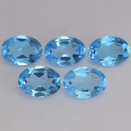 4,08 ct natürliche blauer Topas-Edelsteine, Oval Schliff, VVS-VS