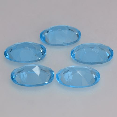 4,08 ct natürliche blauer Topas-Edelsteine, Oval Schliff, VVS-VS