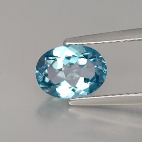 1,42 ctw natürlicher blauer Topas, Oval Schliff, VVS