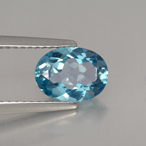 1,42 ctw natürlicher blauer Topas, Oval Schliff, VVS