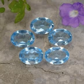 3,82 ct natürliche blauer Topas-Edelsteine, Oval Schliff, VVS