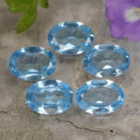 3,82 ct natürliche blauer Topas-Edelsteine, Oval Schliff, VVS