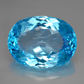165,50 ctw natürlicher blauer Topas, Oval Schliff, IF