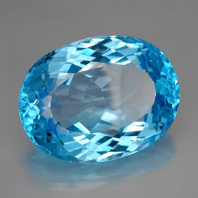 165,50 ctw natürlicher blauer Topas, Oval Schliff, IF