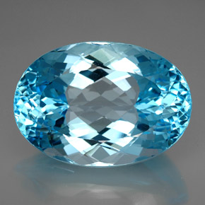230,00 ctw natürlicher blauer Topas, Oval Schliff, VVS