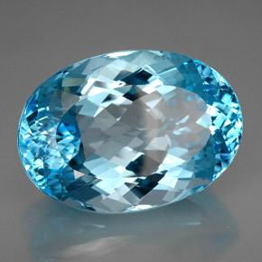 230,00 ctw natürlicher blauer Topas, Oval Schliff, VVS