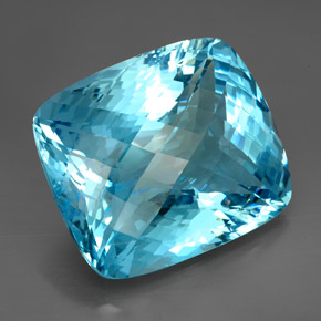 206,00 ctw natürlicher blauer Topas, Kissenschliff, IF