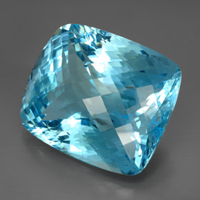 206,00 ctw natürlicher blauer Topas, Kissenschliff, IF