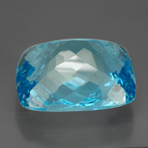 206,00 ctw natürlicher blauer Topas, Kissenschliff, IF