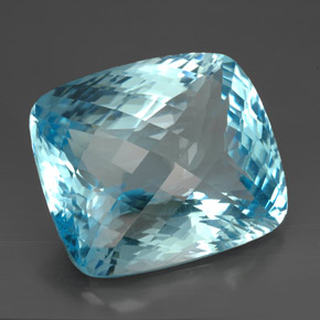 185,00 ctw natürlicher blauer Topas, Kissenschliff, IF