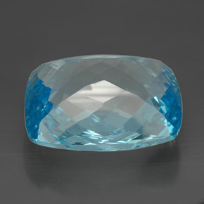 185,00 ctw natürlicher blauer Topas, Kissenschliff, IF