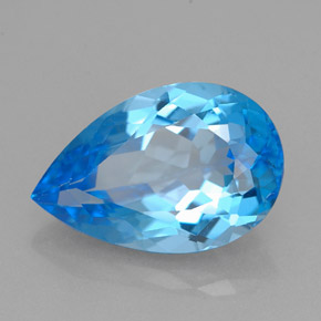 5,28 ctw natürlicher blauer Topas, Birnenform, VVS-VS