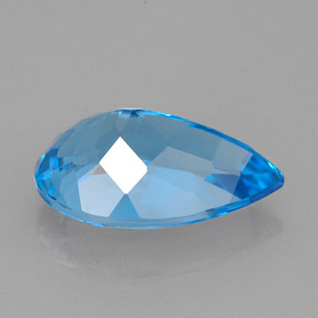 5,28 ctw natürlicher blauer Topas, Birnenform, VVS-VS