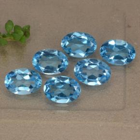 5,19 ct natürliche blauer Topas-Edelsteine, Oval Schliff, VVS-VS