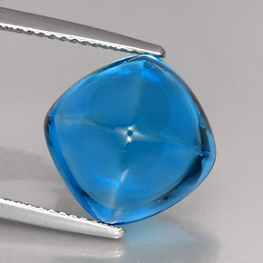 12,96 ctw natürlicher blauer Topas, Kissenschliff, Transparent