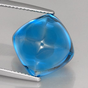 18,82 ctw natürlicher blauer Topas, Kissenschliff, Transparent