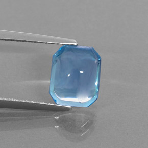3,46 ctw natürlicher blauer Topas, Smaragdschliff, Transparent