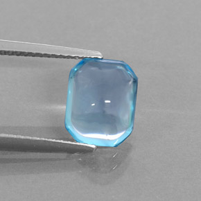 3,43 ctw natürlicher blauer Topas, Smaragdschliff, Transparent