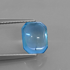 3,19 ctw natürlicher blauer Topas, Smaragdschliff, Transparent