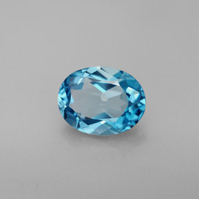 2,33 ctw natürlicher blauer Topas, Oval Schliff, VVS