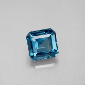 2,20 ctw natürlicher blauer Topas, Smaragdschliff, VVS