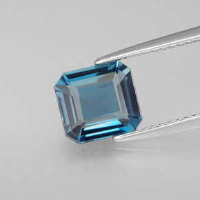 1,98 ctw natürlicher blauer Topas, Smaragdschliff, VVS-VS