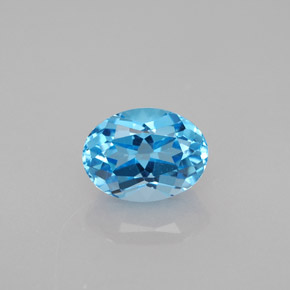 1,74 ctw natürlicher blauer Topas, Oval Schliff, VVS-VS