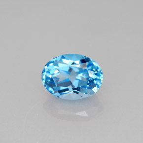 1,74 ctw natürlicher blauer Topas, Oval Schliff, VVS-VS