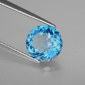 3,31 ctw natürlicher blauer Topas, Rundschliff, VVS