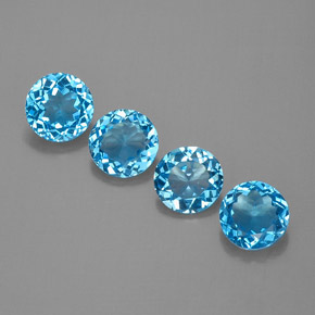  ct natürliche blauer Topas-Edelsteine, Rundschliff, VVS-VS