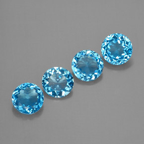  ct natürliche blauer Topas-Edelsteine, Rundschliff, VVS-VS