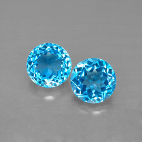  ct natürliche blauer Topas-Edelsteine, Rundschliff, VVS-VS