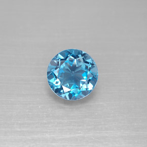 2,35 ctw natürlicher blauer Topas, Rundschliff, VS