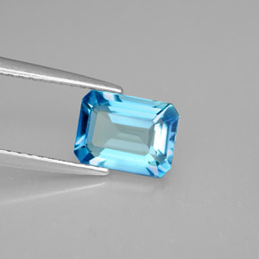 1,80 ctw natürlicher blauer Topas, Smaragdschliff, VVS