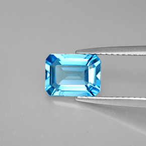 1,80 ctw natürlicher blauer Topas, Smaragdschliff, VVS