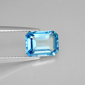 1,92 ctw natürlicher blauer Topas, Smaragdschliff, VVS-VS