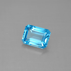 2,06 ctw natürlicher blauer Topas, Smaragdschliff, VVS