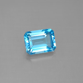 2,06 ctw natürlicher blauer Topas, Smaragdschliff, VVS
