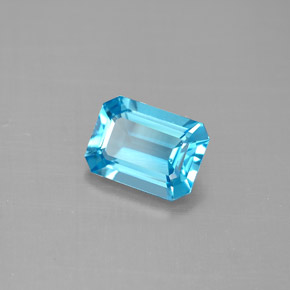 1,73 ctw natürlicher blauer Topas, Smaragdschliff, VVS
