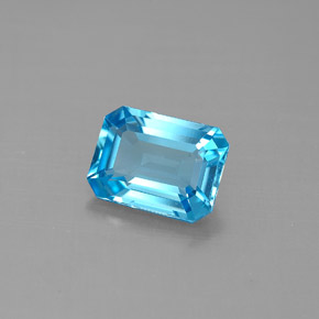 1,85 ctw natürlicher blauer Topas, Smaragdschliff, VVS