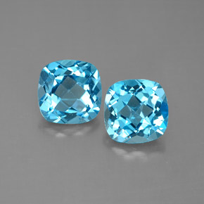  ct natürliche blauer Topas-Edelsteine, Kissenschliff, VVS-VS
