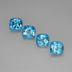  ct natürliche blauer Topas-Edelsteine, Kissenschliff, VVS-VS