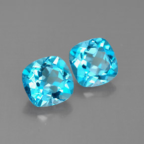  ct natürliche blauer Topas-Edelsteine, Kissenschliff, VVS-VS
