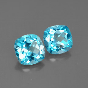  ct natürliche blauer Topas-Edelsteine, Kissenschliff, VVS-VS