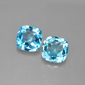 ct natürliche blauer Topas-Edelsteine, Kissenschliff, VVS-VS